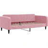 Image de vidaXL Lit de jour rose 90x200 cm velours