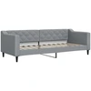 Image de vidaXL Lit de jour gris clair 80x200 cm Tissu