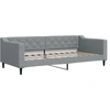 Image de vidaXL Lit de jour gris clair 90x200 cm Tissu