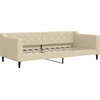 Image de vidaXL Lit de jour Crème 90x200 cm Tissu