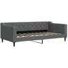 Image de vidaXL Lit de jour gris foncé 90x190 cm Tissu