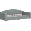 Image de vidaXL Lit de jour gris clair 90x200 cm Tissu