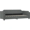 Image de vidaXL Lit de jour gris foncé 90x200 cm Tissu