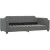 Image de vidaXL Lit de jour gris foncé 100x200 cm Tissu