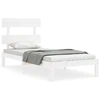 Image de vidaXL Lit en pin massif sans matelas blanc 90x200 cm