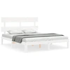 Image de vidaXL Lit en bois massif sans matelas blanc 160x200 pin