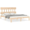 Image de vidaXL Lit en bois massif avec tête de lit 5FT King Size
