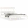 Image de vidaXL Lit en bois massif sans matelas blanc 160x200 pin