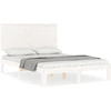 Image de vidaXL Lit en bois massif sans matelas Blanc 140x190 cm pin