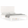 Image de vidaXL Lit en bois massif sans matelas Blanc 120x200 cm pin