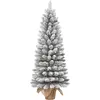 Image de Black Box Trees Gerlos Arbre de Noël artificiel étroit en jute - H90 x Ø41 cm - Vert Frosted