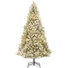 Image de Black Box Trees Nagoya Arbre de Noël artificiel avec éclairage LED blanc chaud - H120 x Ø79 cm - Vert Frosted