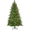 Image de Black Box Trees Brampton Arbre de Noël artificiel Slim avec lumières LED - H215 x Ø125 cm - Vert