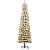 Image de Black Box Trees Charlton Sapin de Noël artificiel étroit avec éclairage LED blanc chaud - H155 x Ø48 cm - Vert Frosted