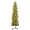 Image de Black Box Trees Harma Sapin de Noël artificiel étroit avec lumières LED - H185 x Ø63 cm - Vert