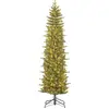 Image de Black Box Trees Harma Sapin de Noël artificiel étroit avec lumières LED - H230 x Ø66 cm - Vert