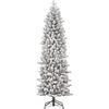 Image de Black Box Trees Harma Sapin de Noël artificiel étroit - H215 x Ø66 cm - Vert givré