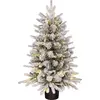 Image de Black Box Trees Grimshaw Sapin de Noël artificiel en pot avec éclairage LED et fonction minuterie - H90 x Ø61 cm - Vert, Blanc