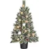 Image de Black Box Trees Kaprun Sapin de Noël artificiel en pot avec éclairage LED et fonction minuterie - H90 cm - vert, argenté