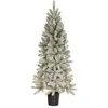 Image de Arbre de Noël artificiel Black Box Trees Nagoya, avec éclairage, H120 x Ø60 cm. Arbre de Noël avec branches recouvertes de neige. Comprend 212 branches en PE imitant les branches de sapin. Design élégant. Couleur : vert