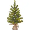 Image de Black Box Trees Nagoya Arbre de Noël artificiel en jute avec éclairage LED - H60 x Ø44 cm - Vert