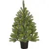 Image de Arbre de Noël artificiel Black Box Trees Nagoya, hauteur 90 cm, diamètre 42 cm. Arbre de Noël en plastique avec un pot en plastique, idéal pour une utilisation en intérieur. Livré avec une batterie et un minuteur. Comprend 175 branches vertes