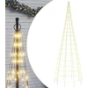 Image de vidaXL Sapin de Noël à LED pour mât de drapeau 550 LED blanc chaud 300 cm