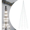 Image de Sapin de Noël à LED pour mât de drapeau 550 LED blanc froid 300 cm