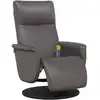 Image de vidaXL Fauteuil de massage avec repose-pieds Gris Similicuir