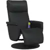Image de vidaXL Fauteuil de massage avec repose-pieds Noir Similicuir