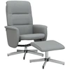Image de vidaXL Fauteuil de relaxation avec repose-pieds Tissu gris clair