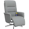 Image de vidaXL Fauteuil de massage avec repose-pieds Tissu gris clair