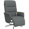 Image de vidaXL Fauteuil de massage avec repose-pieds Tissu gris foncé