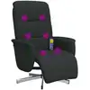 Image de vidaXL Fauteuil de massage avec repose-pieds Noir Tissu