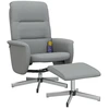 Image de vidaXL Fauteuil de massage avec repose-pieds Tissu gris clair