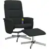 Image de vidaXL Fauteuil de massage avec repose-pieds Noir Tissu