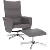 Image de vidaXL Fauteuil de relaxation avec repose-pieds Gris Similicuir