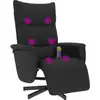 Image de vidaXL Fauteuil de massage avec repose-pieds Noir Similicuir