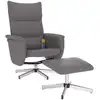 Image de vidaXL Fauteuil de massage avec repose-pieds Gris Similicuir