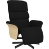Image de vidaXL Fauteuil relax avec repose-pieds Noir Tissu