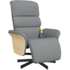 Image de vidaXL Fauteuil de massage avec repose-pieds Tissu gris clair