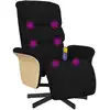 Image de vidaXL Fauteuil de massage avec repose-pieds Noir Tissu