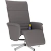 Image de vidaXL Fauteuil de massage avec repose-pieds Gris Similicuir