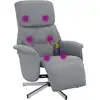 Image de vidaXL Fauteuil de massage avec repose-pieds Tissu gris clair