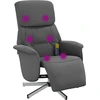 Image de vidaXL Fauteuil de massage avec repose-pieds Tissu gris foncé