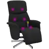 Image de vidaXL Fauteuil de massage avec repose-pieds Noir Tissu