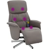 Image de vidaXL Fauteuil de massage avec repose-pieds Taupe Tissu