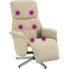 Image de vidaXL Fauteuil de massage avec repose-pieds Crème Tissu