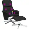 Image de vidaXL Fauteuil de massage avec repose-pieds Noir Tissu