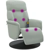 Image de vidaXL Fauteuil de massage avec repose-pieds gris clair velours